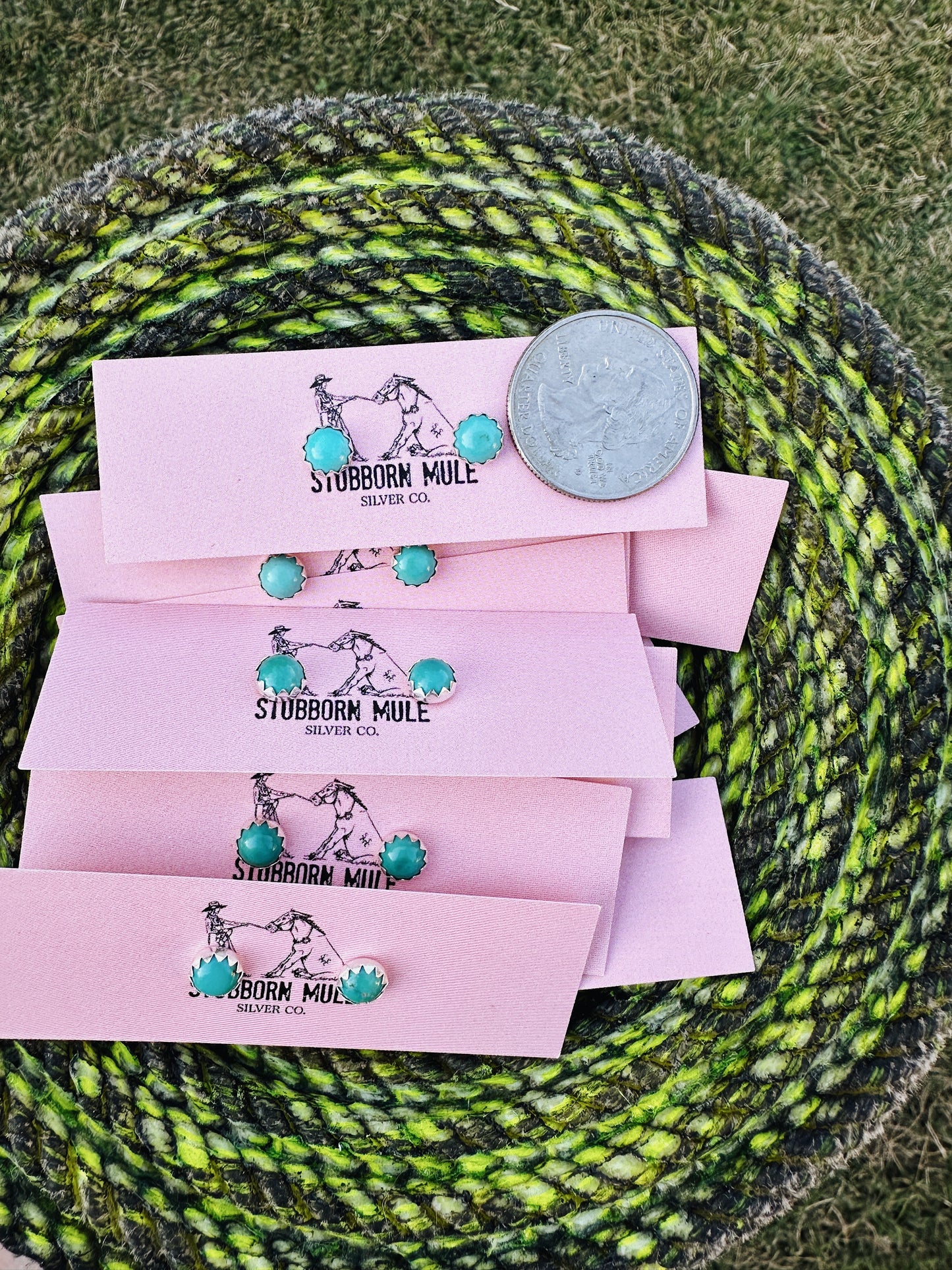 Kingman Turquoise Studs (Sold by pair)