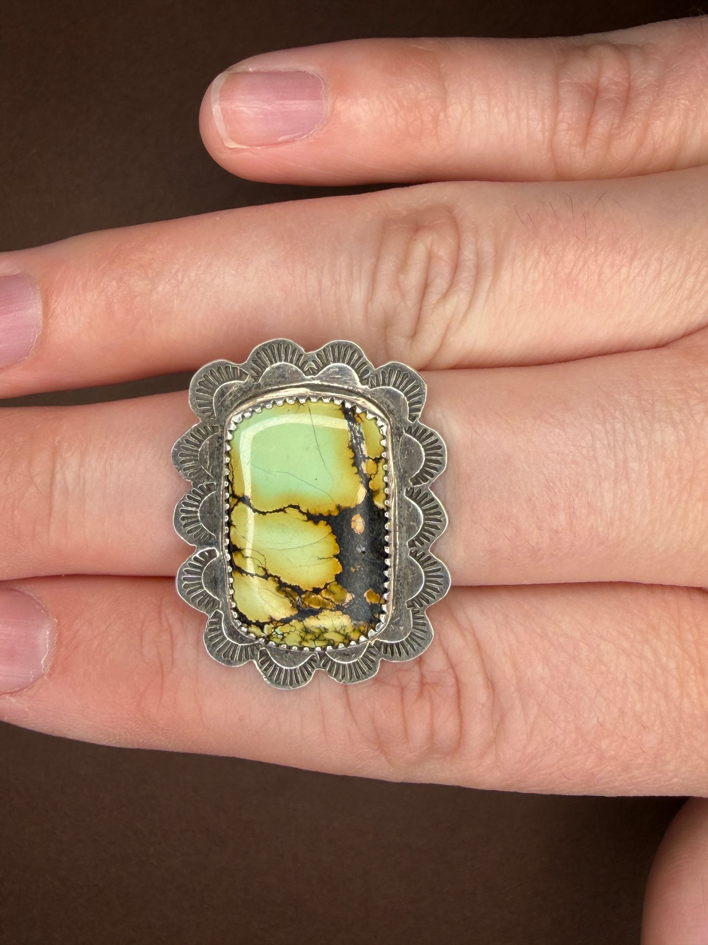 Stamped Treasure Mountain Ring Size 7.5