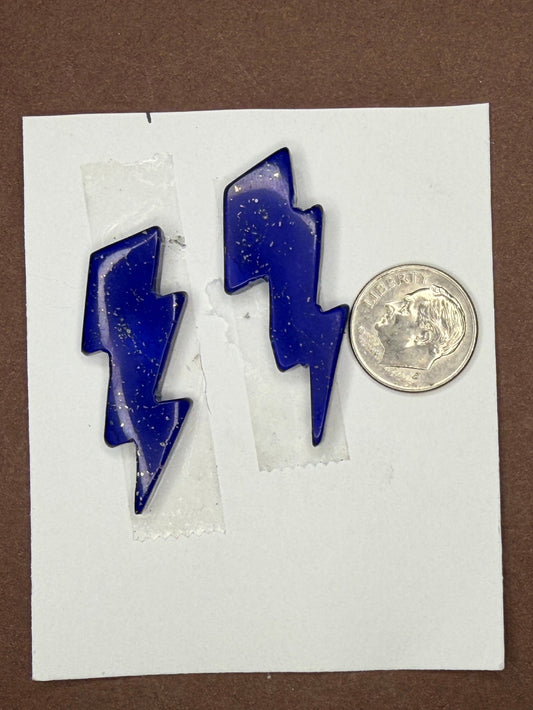 Lapis Cabochon Pair