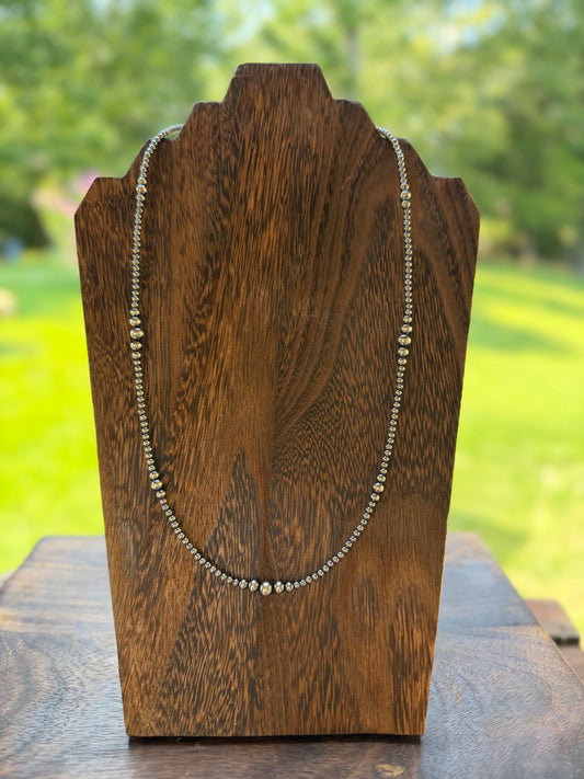 22” Graduated Sterling Pearl Necklace
