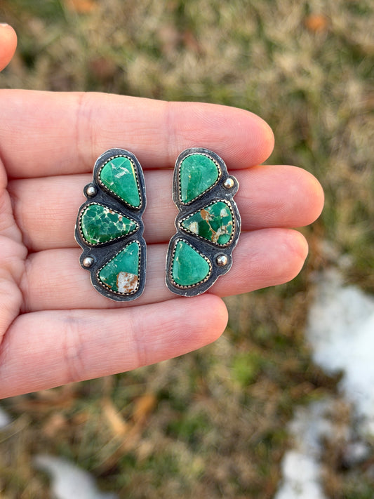 Broken Arrow Variscite Earrings