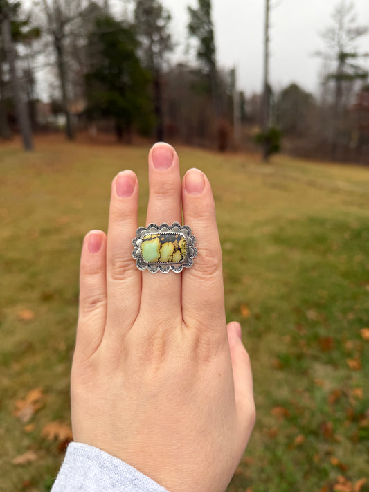 Stamped Treasure Mountain Ring Size 7.5