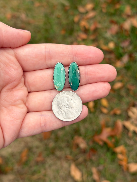 Broken Arrow Variscite Studs